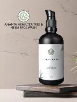 Ananta Hemp Works Tea Tree Face Wash With Neem | Paraben & SLS Free| Hemp Seed Face Wash For Women| Specially For Pigmentation I Pimple I Dark Spots| Normal, Oily & Acne Prone type Skin 100ml Pack Of 1