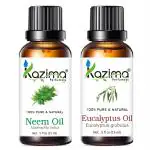 KAZIMA Combo Of Neem Carrier Oil And Eucalyptus Essential Oil 15 ml Each (Combo Of 2)