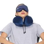 CRAFTX Travel Pillow 100% Virgin Micro Fiber Neck Pillow, Eyemask & Earplugs Neck Pillow & Eye Shade