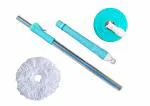 TIMELINE Mop 360 Cleaning Stainless Steel Spin Mop Extendable Handle/Mop Rod Stick/Mop Stick with 01 Refill (Sea Green)