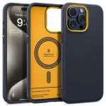 CASEOLOGY by Spigen Nano Pop Mag Back Cover Case Compatible with iPhone 15 Pro Max Case (TPU and Polycarbonate | Blueberry Navy)