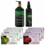 Greenphyll Unisex 4 in 1 Pack Moringa Hair Oil - 100 ml, Moringa Shampoo - 300 ml, Handmade Moringa Herbal Soap - 75 g, Handmade Kesar Soap - 75 g (Combo Pack of 7)
