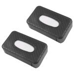 Autofurnish Black Pu Leather Tissue Box Holder With Tissues For Headrest And Armrest (Pack Of 2)
