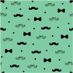 Paper Pep Green Moustache Print Gift Wrapping Paper 19 inch x 29 inch (Pack of 10)