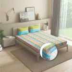 Wakefit Bedsheet for King Size, Bedsheet King Size Bed Cotton, Elastic Fitted Bedsheets King Size, King Size Bedsheet, 144 TC 100% Cotton with 2 Pillow Covers (Elastic Fitted Sheet 75x72: Parisa)