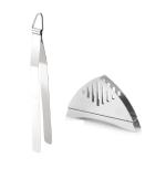 Blue Wonder Stainless Steel Roti Chimta Tong With Stainless Steel New Napkin Holder and Multicolour, Pack of 2