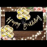 SV TRADERS Golden Cursive Birthday Banner with Confetti Balloons Combo for Decoration for Girls