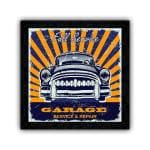 Pnf Wood Framed Poster Of Vintage Garage Retro Poster P-37, 13 X 13 Inch