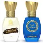 AdilQadri White Oudh & Oudh Al Hashmi Luxury Alcohol Free Strong Masculine Sweet & Arabic Fragrance Roll-On Attar Perfume For Unisex (12 Ml Each)