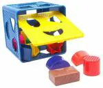 Goyal's Big Size Baby Blocks Shape Sorter Toy - Color Recognition Shape Toys with Colorful Sorter Cube Box & 12 Different Shapes for Boys & Girls