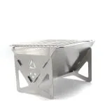 KWIKLANDER Stainless Steel Mini Portable BBQ Grill - Wood Burning Camping Grill - Foldable Barbeque Tandoor