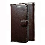 ClickCase Vintage Series For Huawei Honor 8 Lite Coffee Brown Faux Leather Mobile Wallet Flip Cover