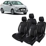 AUTO-SAFE Black, Silver Leatherette Car Seat Cover for Hyundai Xcent