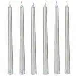 SITARA CRAFTS Silver Taper Candle 2 x 2 x 25 cm (Pack of 240)