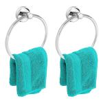 Plantex Silver Stainless Steel Towel Ring 21.5 x 18 x 10 cm (pack of 2)