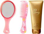 SMART BEAUTY Oriflame Sweden Milk & Honey Gold Smoothing Sugar Scrub 200ml (31601) With Mirror Comb Set (3 Items in the set)