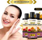 Smartdrops Ubtan For All Skin Types With Turmeric And Saffron For Tan Removal And Skin Brightening Face Wash, 300 Ml For Men, Women (Pack Of 3)