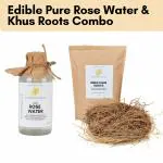 Homegrown Platter Summer Essentials Combo [Edible Damask Rose Water, Khus Roots] | Gut Cooling | Reduces body heat