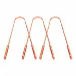 Nurpi oral care copper Tongue cleaner double handle 13 x 5 x 1 cm for Adults and Kids Pack of 3