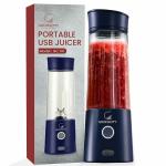 Goodscity Blender For Smoothie And Juices | Portable Hand Blender For Kitchen | Usb Rechargeable Fruit Juicer | 6 Sharp Ss Blade | 400 Ml Food Grade Jar | Long Battery Life | 1 Yr Warranty