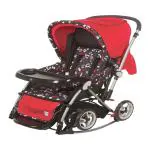 Mee Mee Baby Stroller | Pram Reversible Handle for Newborn Baby/Kids, 0-5 Years (Red Grey)