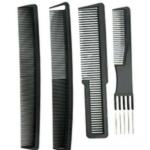 Dhanishka Salon Styling Combs| 4 Piece| Flat Head Cutting| Antistatic| Teasing For Men and Women