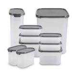 KOLORR Modular Plastic Containers Set For Kitchen Storage Combo, Set Of 10 Large | Dry Food Organizer | Air Tight Grocery Jar/Container | 100% BPA Free | Transparent