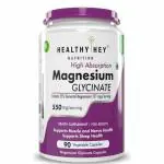 Healthy Hey Nutrition High Absorption Magnesium Glycinate - 90 Vegetable Capsules