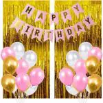 FANEX Solid Happy Birthday Birthday Balloon Combo (Pack of 63)
