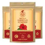 Khadi Ark Hibiscus Powder for (Grey to Black Hair When Used with Henna) (Pack of 3, ) (300 g) Incomplete