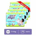 Little Angel Premier Baby Diaper Pants, Medium (28 * 4) - 112 PCS