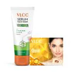 VLCC Gold Facial Kit - 60 g & Acne Defense Serum Face Wash with Salicylic Acid Serum & Neem - 100ml
