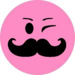 Blackdreams Pink Slimy With Mustache Round Sticker - 25 Mm (Pack Of 2000)