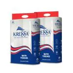 Kressa 2 Ply Toilet Paper Roll | Bathroom Tissue | Toilet Paper Roll Pack of 12| 240 Pulls Per Roll With Total 2880 Pulls Made Of Natural Virgin Pulp