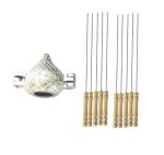 Urban buy Aluminium Gujiya Mould With Wooden Sikhe Set and Multicolour, Pack of 2