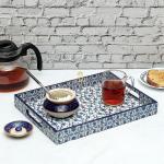 DULI Water and Heat Resistant Rectangular Engineered Wood Serving Tray - 13 x 10 inch