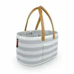 HIPPO Baby Diaper Caddy Organizers - Felt Storage Mother Bags - for Diaper & Baby Wipes, Nursery Storage Foldable and Portable (XLarge, Grey-Strips)