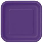Tiki Times Deep Purple Square Paper Dessert Plates 18cm 16pk for all Theme Parties