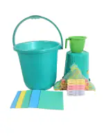 GEE ENTERPRISES Jumbo Bucket, Dustbin, Kitchen Sponge, Cloth Hengar, Cloth Clip, & Mug Bathroom Set 33 pcs, Heavy Duty, Large Capacity