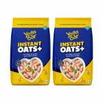 Yogabar Instant Oats 1kg Pack of 2 | Premium Oats, Ready to Cook, Gluten Free Oats with High Fibre, 100% Whole Grain, Non-GMO, 2Kg