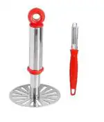 Stainless Steel Pav Bhaji Masher With Stainless Steel Vegetable Peeler and Multicolour, Pack of 2