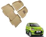 WolkomHome Car Mats Luxury Floor 3D Mat Carpets Beige for Maruti Suzuki Alto 800 New