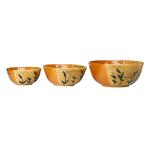 Caffeine Mustard, Brown Stoneware Serving Bowl (Set Of 3)