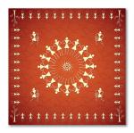 Tamatina Multicolor Warli Art Unframed Tribal Life Classic Indian Canvas Painting - 24X24 Inch