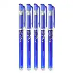 WINGS CREATIONS Set of 6 blue gel pens that can be erased comes with a magic wipe.