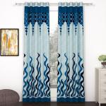 Story@Home Nature Collection Abstract Printed Eyelet 2 Pc Door Curtain Door Curtains for Living Room Bedroom and Office, (7 Feet, Sky Blue & Blue )