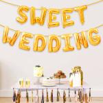 Zyozique Sweet Wedding Letter Foil Balloon Banner - 16 Inch Foil Balloons For Wedding party Decorations