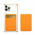 ClickCase Liquid Silicone Metro Credit Card Holder for Back of Mobile Phone or Case, 3M Adhesive Sleeves Stick on Phone Back Wallet For All Smart Phones (Orange)