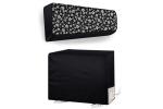 The Furnishing Tree 2 Ton LG PS-Q24HNXE Black Floral PVC Indoor and Outdoor Split AC Cover Set (25.4 x 104.1 x 34.3 cm)