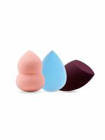 One Sec Beauty Beauty Blender Sponge Pack of 3 (Peach, Blue & Burgundy)